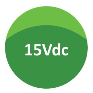 15Vdc Output DC DC Converter Green Button 