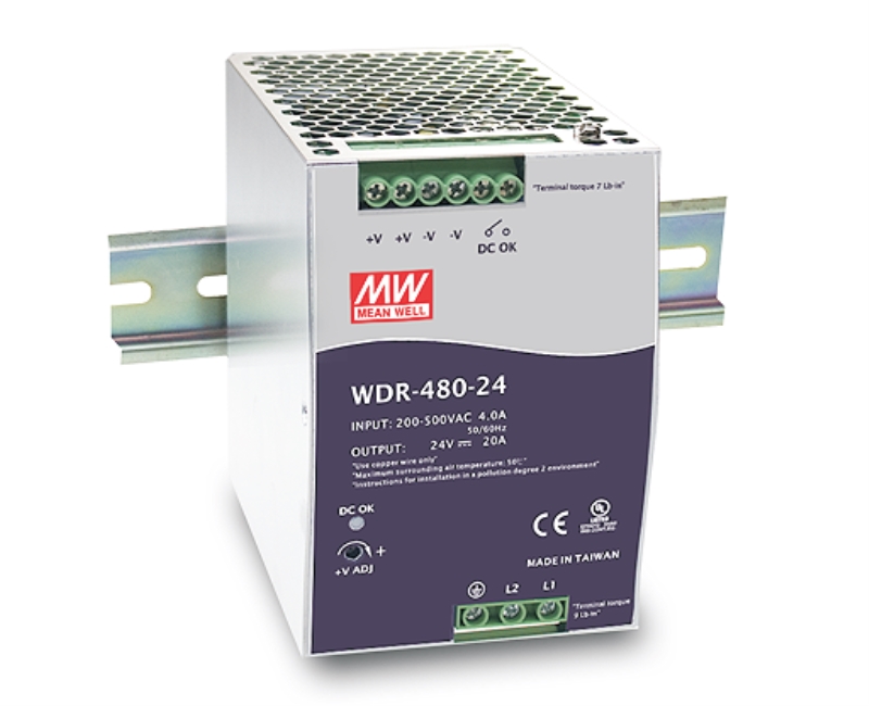 WDR-480-24-24Vdc-20A-DIN-Rail-Power-Supply
