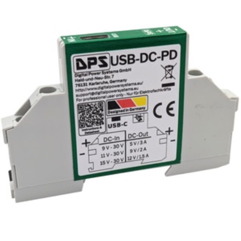 USB-DC-PD 9-30Vdc 15W USB-C Power Delivery -PD- DIN Rail Charger